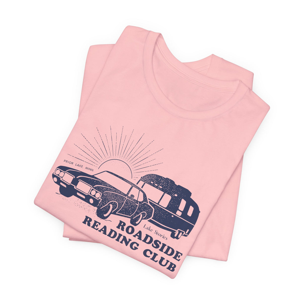 Roadside Reading Club Tee — Vintage Car &amp; Trailer Booklover Shirt
