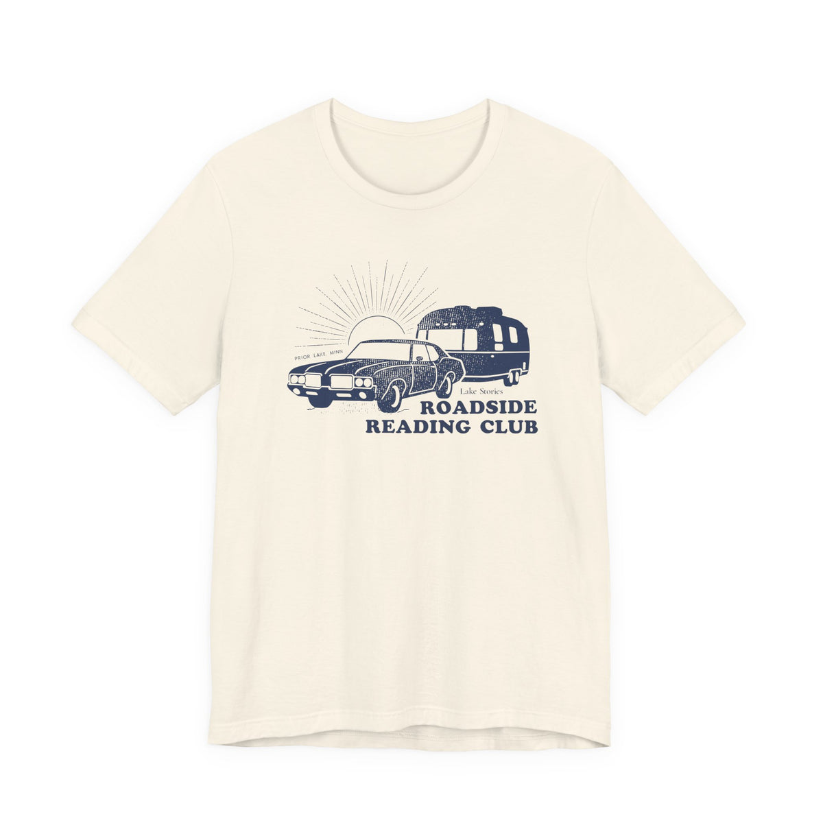 Roadside Reading Club Tee — Vintage Car &amp; Trailer Booklover Shirt