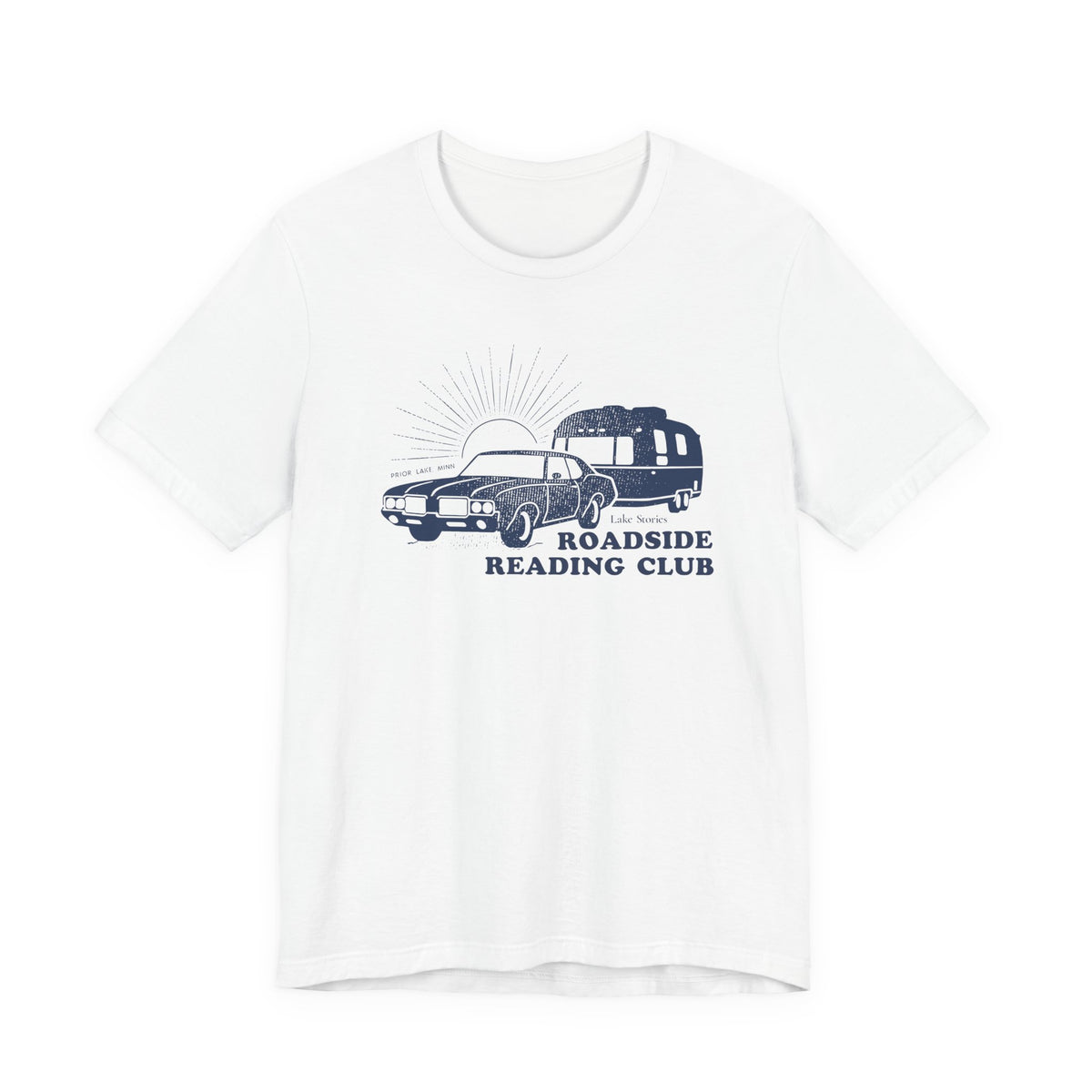 Roadside Reading Club Tee — Vintage Car &amp; Trailer Booklover Shirt