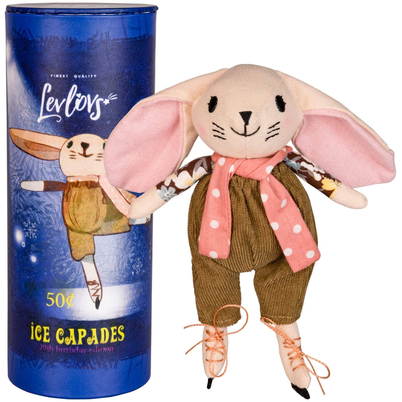 Ice Skater Rabbit in a Box with the bedding
