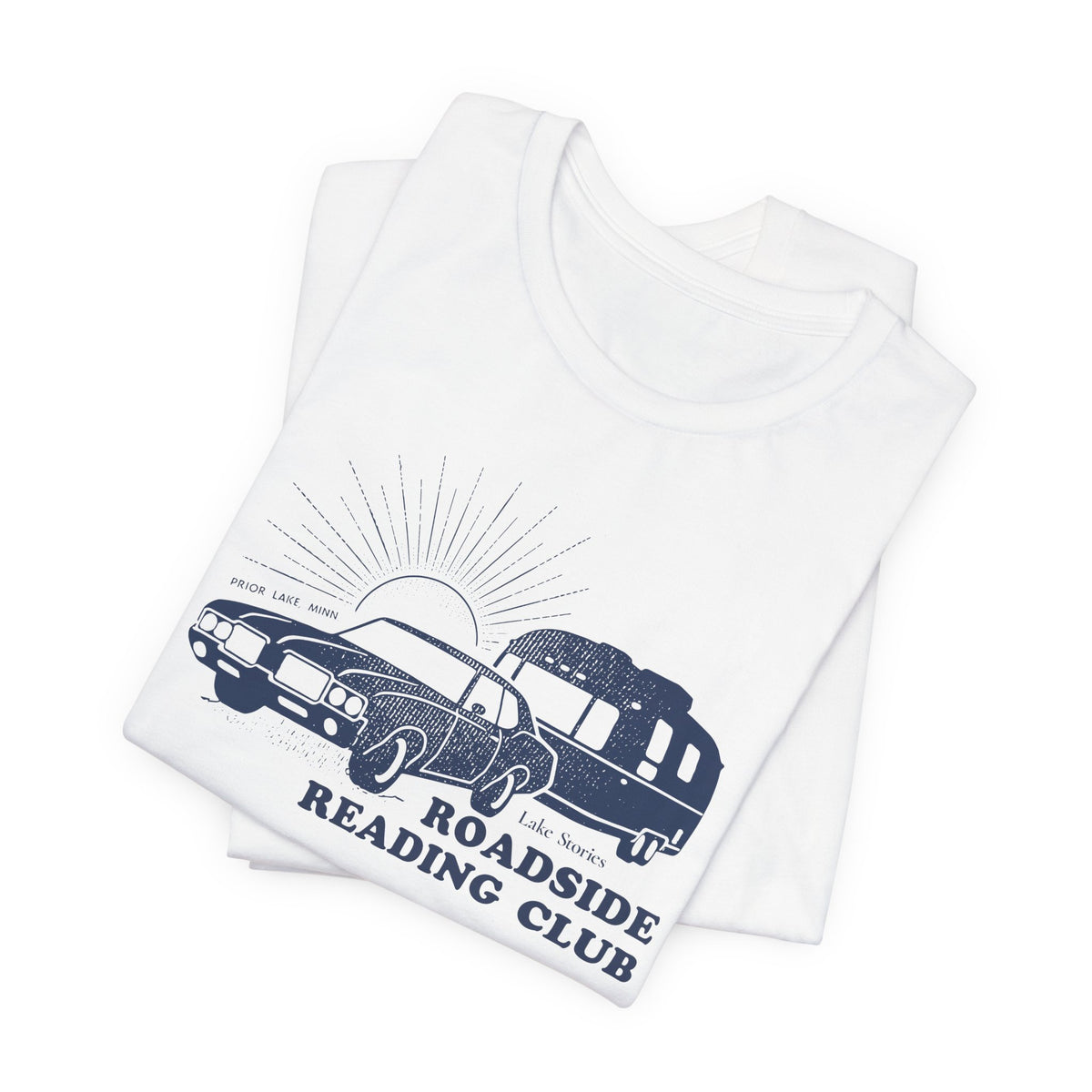 Roadside Reading Club Tee — Vintage Car &amp; Trailer Booklover Shirt