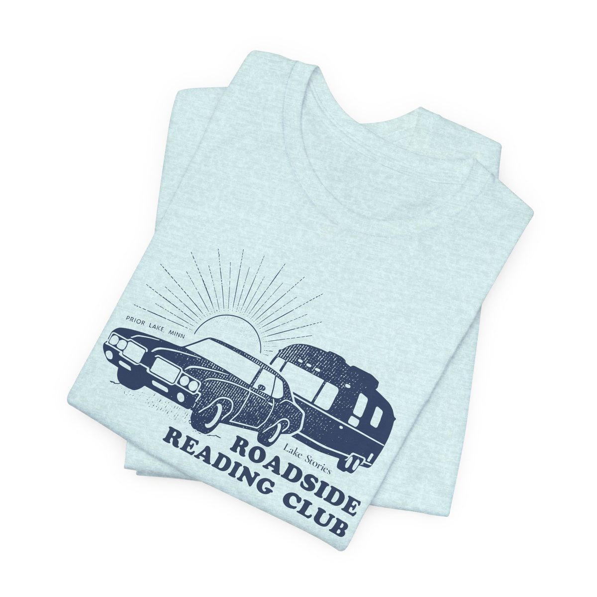 Roadside Reading Club Tee — Vintage Car &amp; Trailer Booklover Shirt
