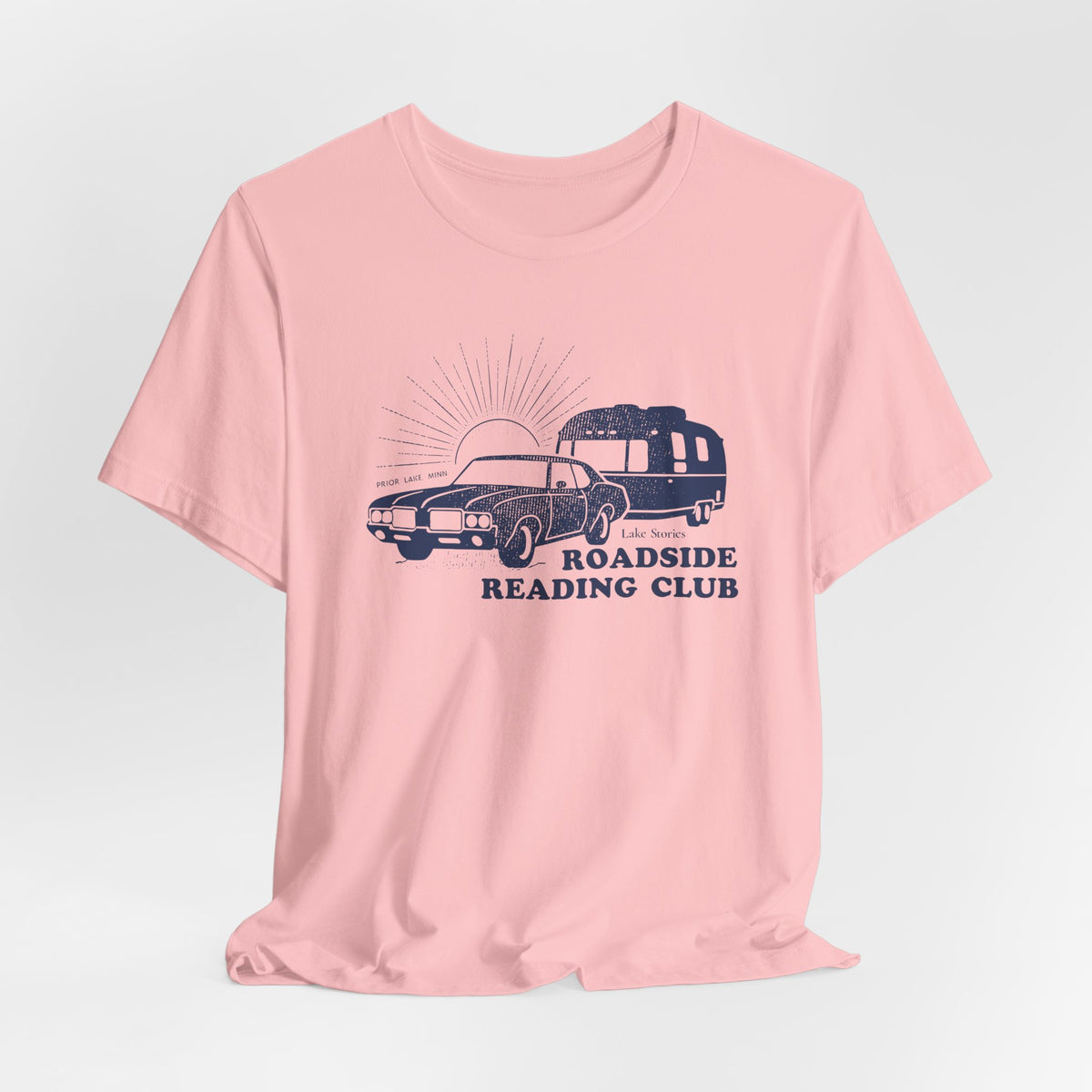 Roadside Reading Club Tee — Vintage Car &amp; Trailer Booklover Shirt
