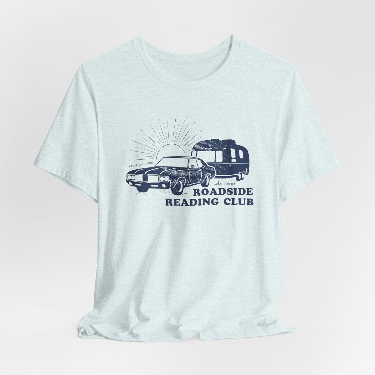Roadside Reading Club Tee — Vintage Car &amp; Trailer Booklover Shirt
