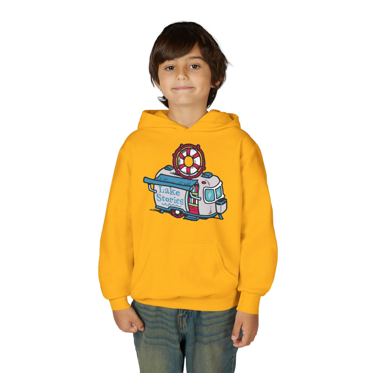 Lake Stories Youth Hoodie: Original Artwork by Kevin Cannon