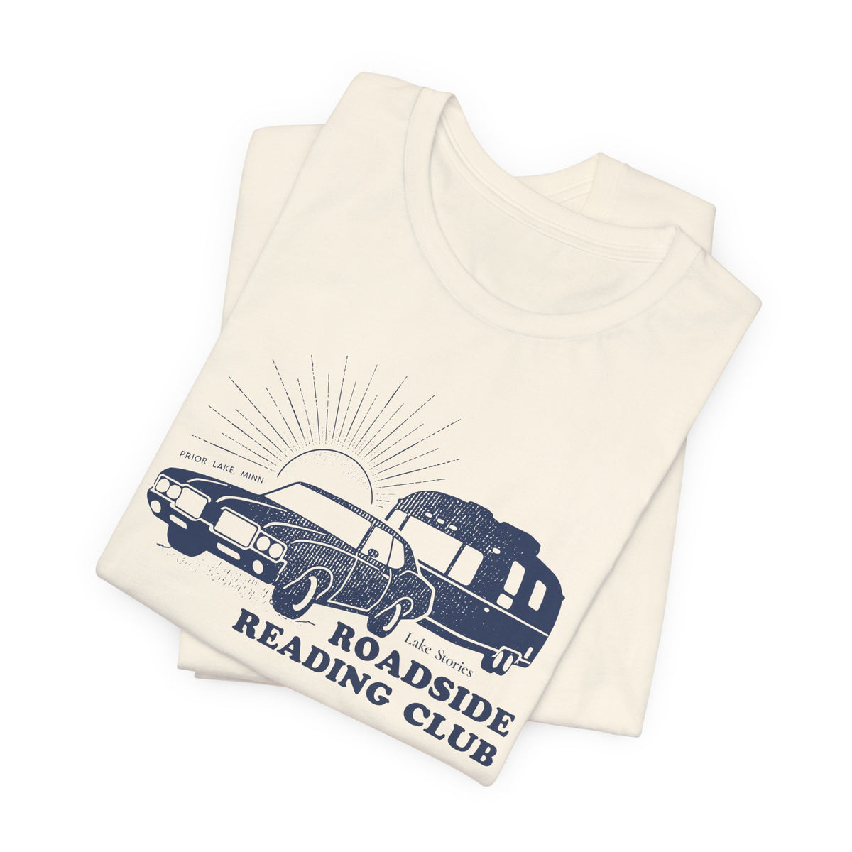 Roadside Reading Club Tee — Vintage Car &amp; Trailer Booklover Shirt