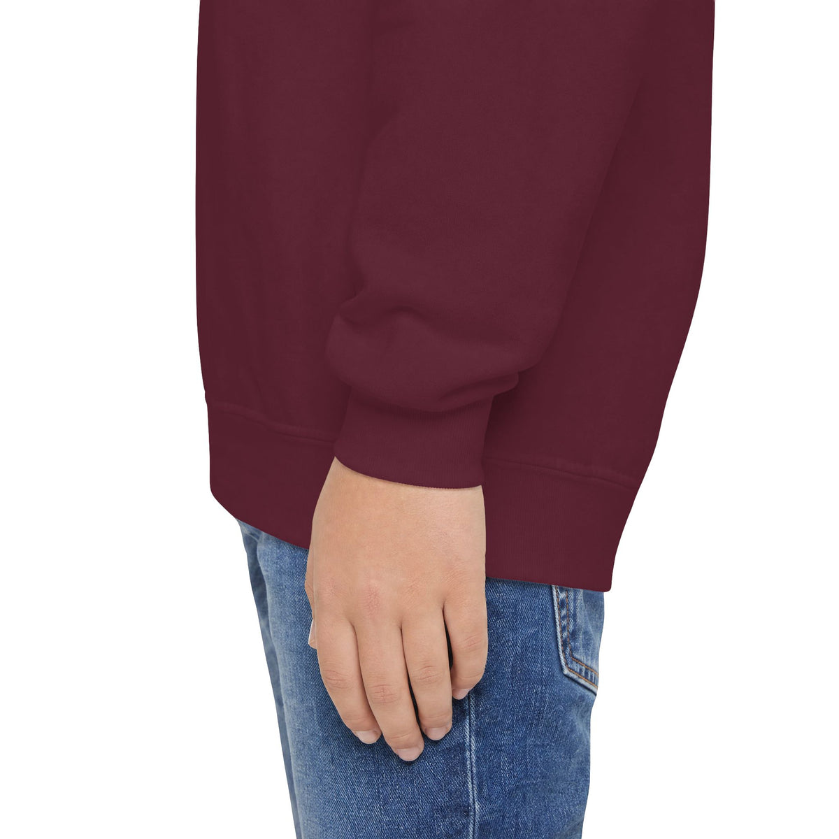 Youth Crewneck Sweatshirt - 'Lake Vibes' Wreath Graphic (Maroon)