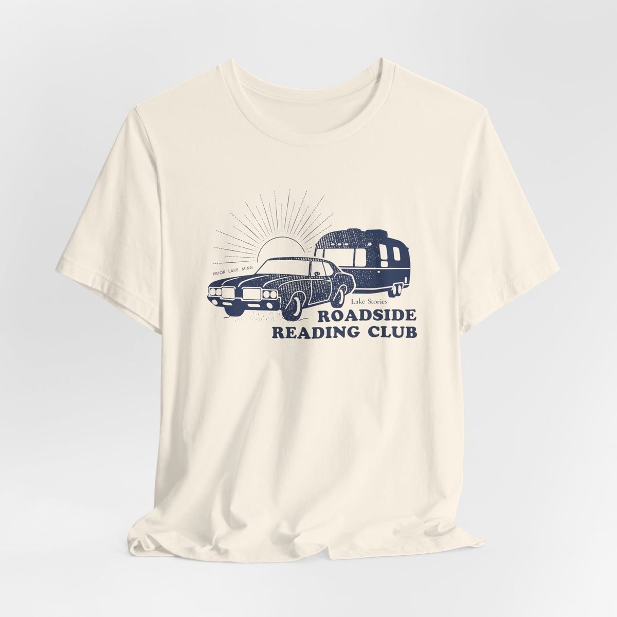 Roadside Reading Club Tee — Vintage Car &amp; Trailer Booklover Shirt