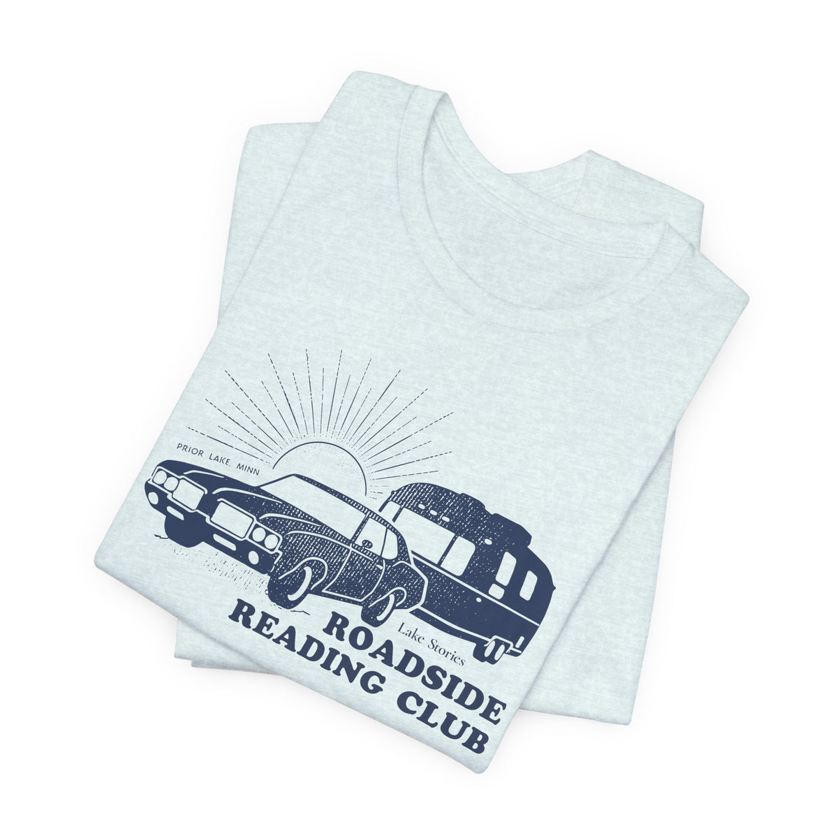 Roadside Reading Club Tee — Vintage Car &amp; Trailer Booklover Shirt
