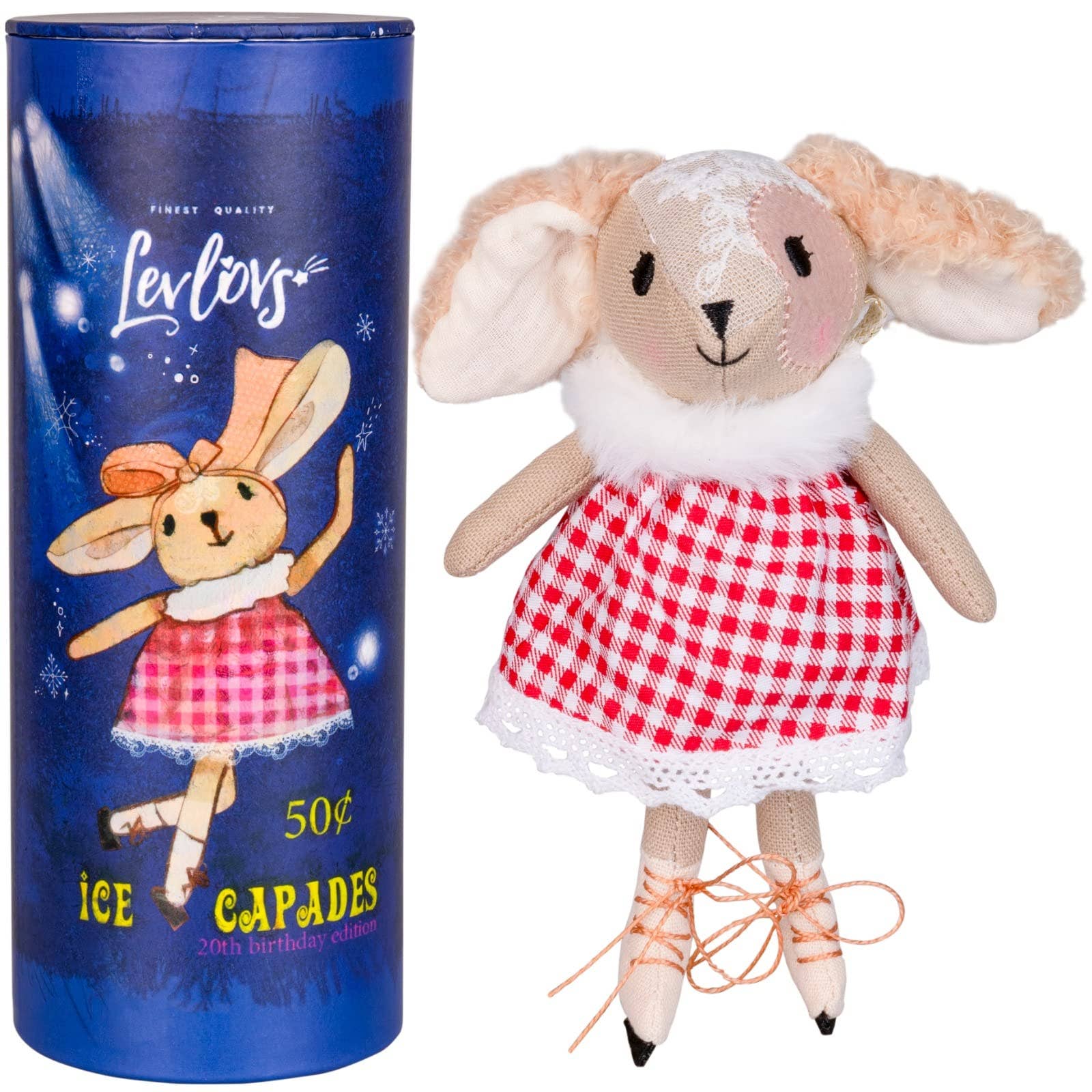 Ice Skater Bunny in a Box with the bedding