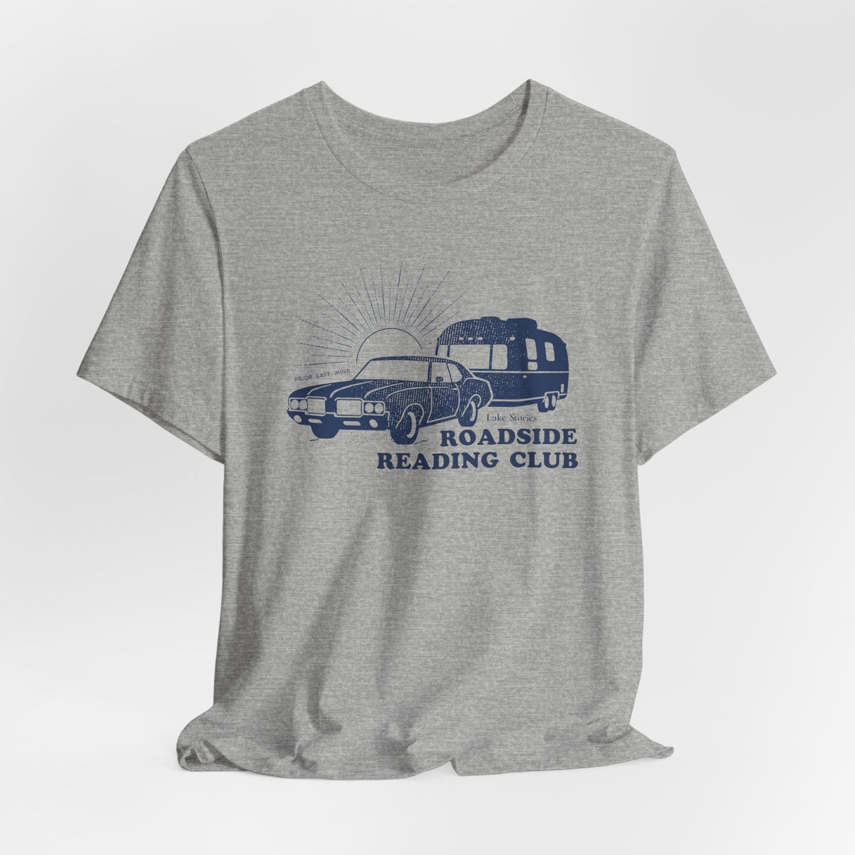 Roadside Reading Club Tee — Vintage Car &amp; Trailer Booklover Shirt