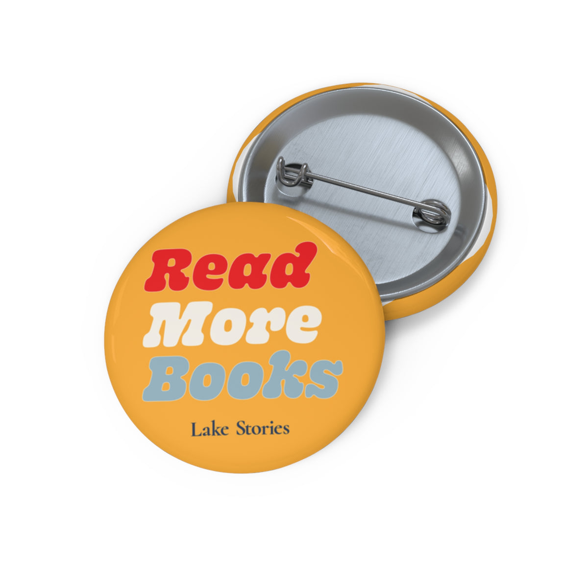 Read More Books Pin Button — Retro Library Enamel Badge for Book Lovers
