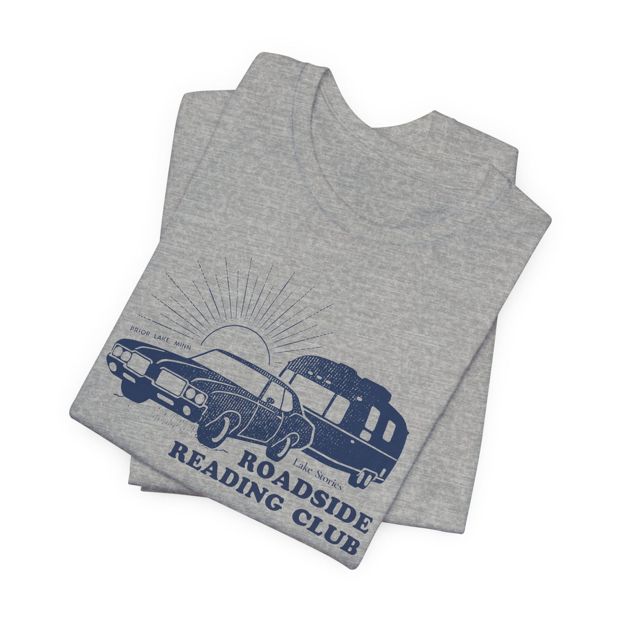 Roadside Reading Club Tee — Vintage Car &amp; Trailer Booklover Shirt