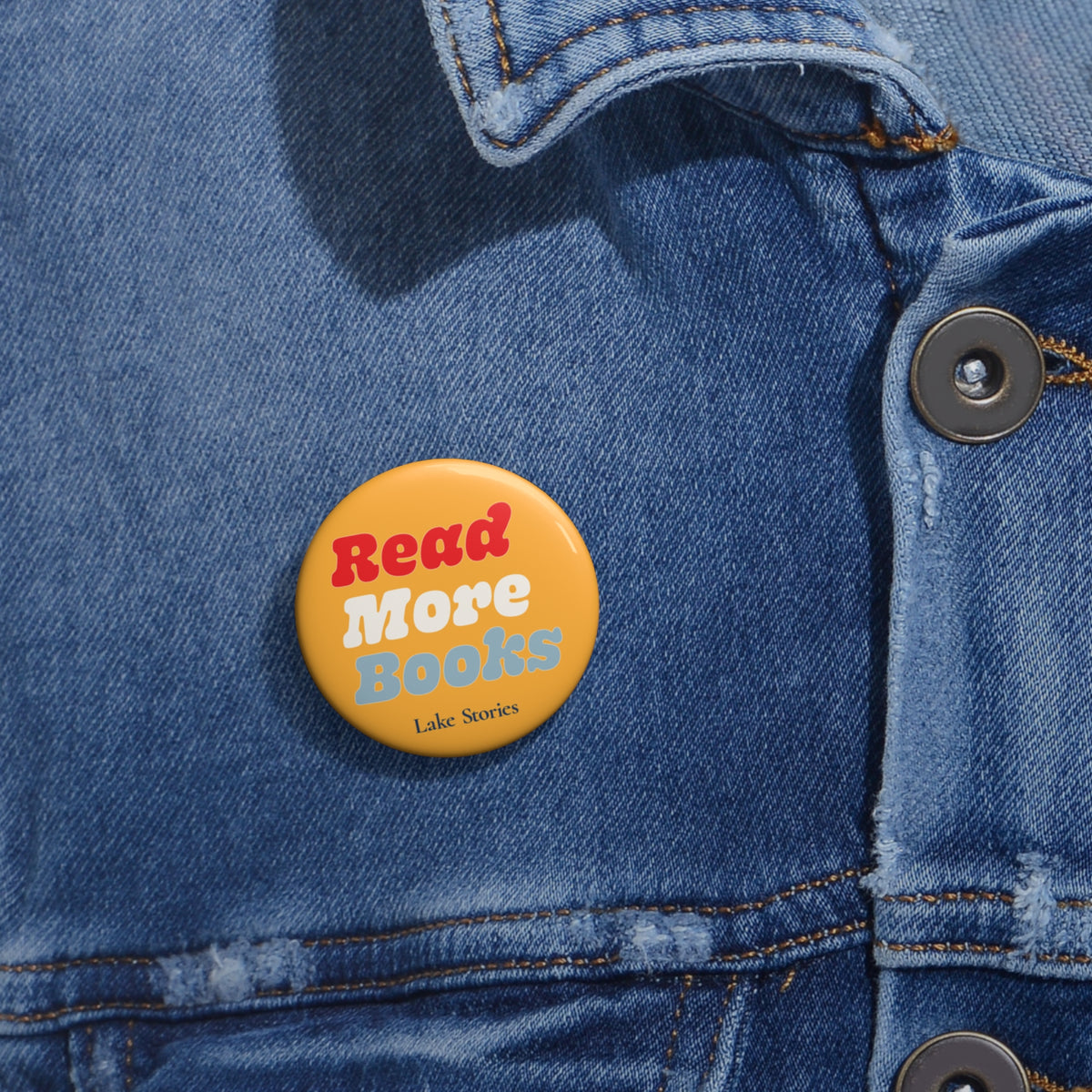 Read More Books Pin Button — Retro Library Enamel Badge for Book Lovers