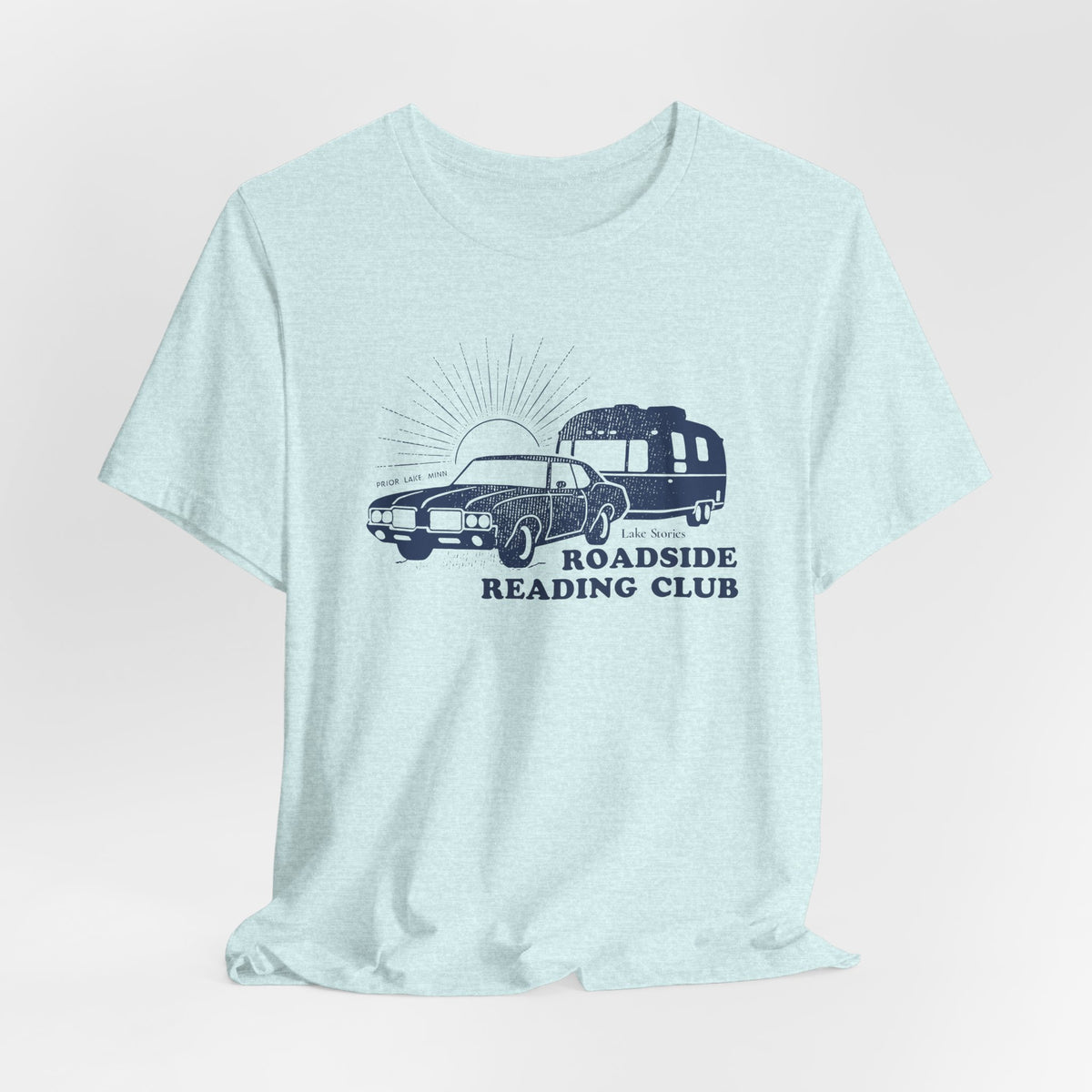 Roadside Reading Club Tee — Vintage Car &amp; Trailer Booklover Shirt
