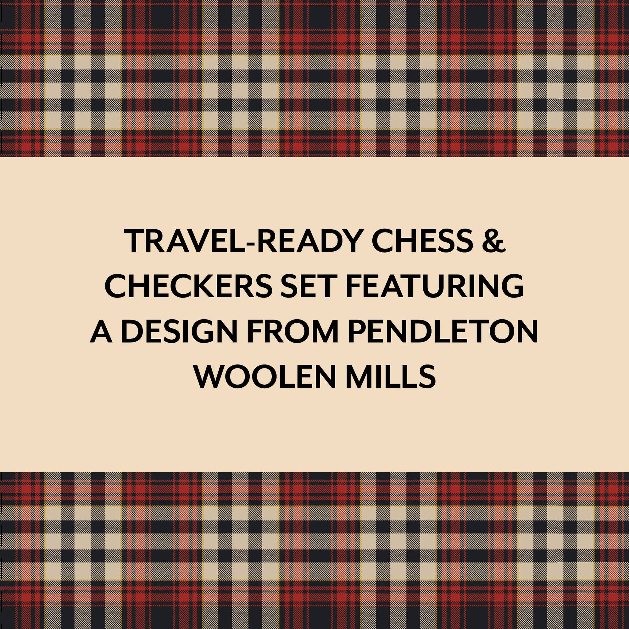 Pendleton Red Black Check Pattern Chess &amp; Checkers